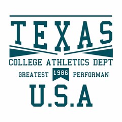 Design letters and numbers texas college athletics for t-shirts