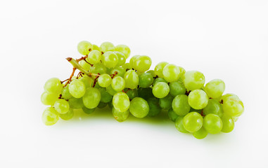 Fresh green grapes. Bunch of ripe tasty grape.