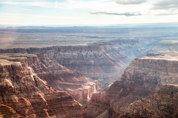 view over the south and north rim part in grand canyon from the helicopter