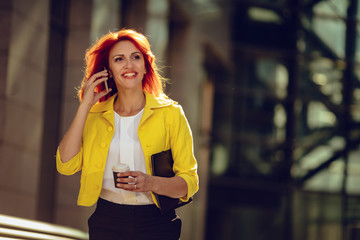 Businesswoman Talking On Smartphone