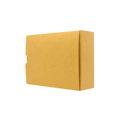 brown box isolated on a white background. side view 