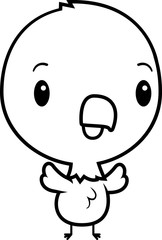 Cartoon Baby Eagle Standing