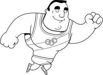 Cartoon Olympic Athlete Jumping
