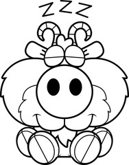 Cartoon Goat Napping