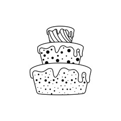 birthday cake icon over white background. vector illustration