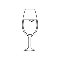 champagne glass icon over white background. vector illustration