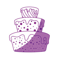 birthday cake icon over white background. vector illustration