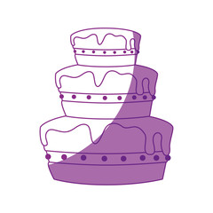 birthday cake icon over white background. vector illustration