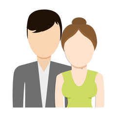 Obraz na płótnie Canvas couple wearing elgant clothes icon over white background. colorful design vector illustration