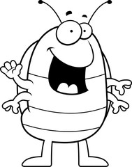 Cartoon Pill Bug Waving