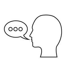 man with speech bubble icon over white background. vector illustration