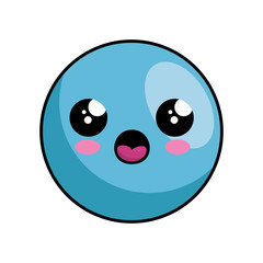 Cute kawaii cartoon face icon vector illustration graphic design