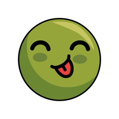 Cute kawaii cartoon face icon vector illustration graphic design