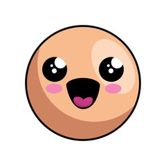 Cute kawaii cartoon face icon vector illustration graphic design