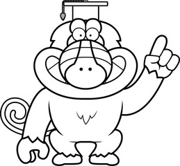 Cartoon Baboon Professor