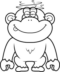 Cartoon Stupid Chimpanzee