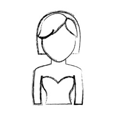 avatar woman icon over white background. vector illustration