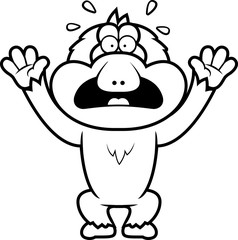 Cartoon Macaque Panicking