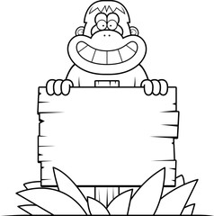 Cartoon Orangutan Sign