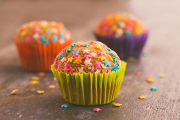 Cupcakes decorated with stars  - filtered