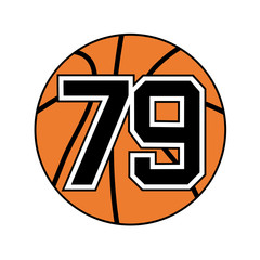 Obraz premium ball of basketball symbol with number 79