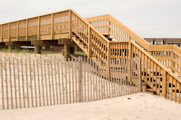Stairs over the dunes in Fire Island