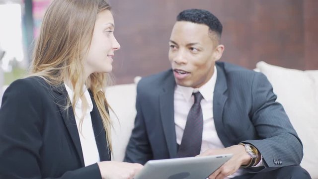 Business colleagues chatting