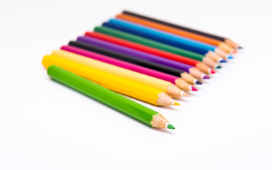 pencil color on white background