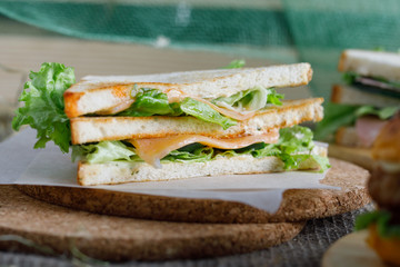 Sandwich with salmon