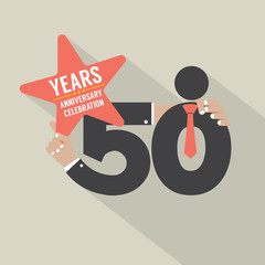 50 Years Anniversary Typography Design Vector Illustration