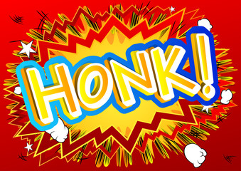 Honk! - Vector illustrated comic book style expression.