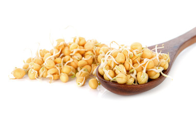 snow pea sprouts isolated on white background