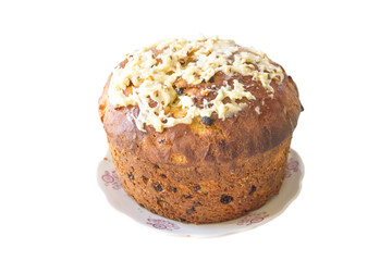Sweet Easter cake on a white background