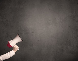 Megaphone on plain background