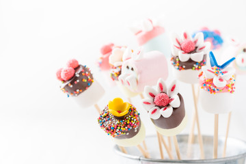 cute marshmallow on skewer food
