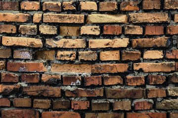 Background of old vintage brick wall.