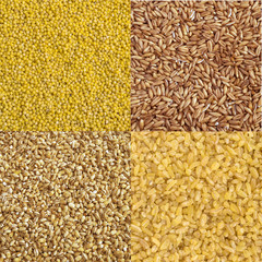 Buckwheat Grains Background Top View