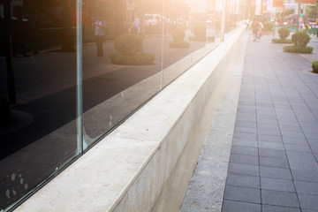 The edge of the area of tall buildings in the modern city.