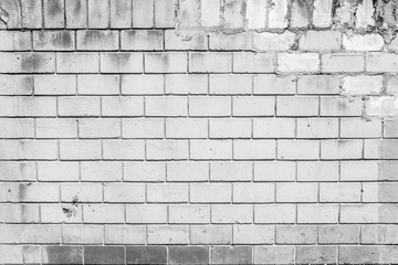 White  brick wall texture background,old vintage brick wall.