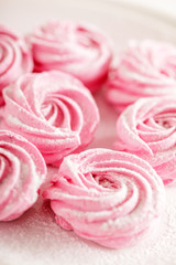 Pink homemade zephyr or marshmallow