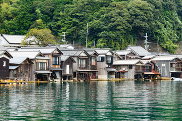Fototapeta na wymiar Seaside town in Ine-cho of Kyoto