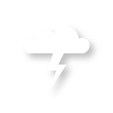 Icon mit Schatten - Wolke mit Blitz