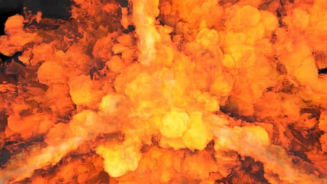 Animated twister (spinning-whirlpool effect) blasting (erupting, bursting) fire and flames against black background. Mask included.
