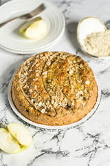 Apple pie with banana slices