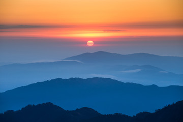 Sunrise over the mountain