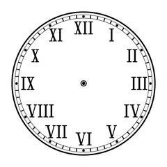 Clock face with roman numerals