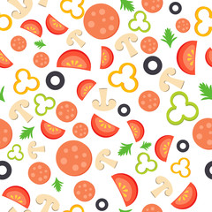 pizza seamless pattern