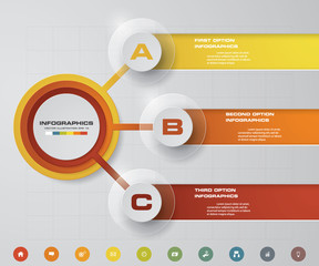 Modern 3 steps process. Simple&Editable abstract design element. EPS10.