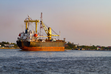 Logistics and transportation of International Container Cargo ship 