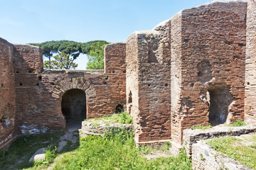 Glimpse in the archaeological site of Ostia Antica - Rome - Italy
